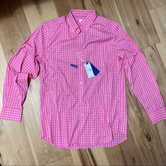 Southern Tide Getaway Gingham Sport Shirt in Pink Lemonade NWT sz M - Picture 5 of 12